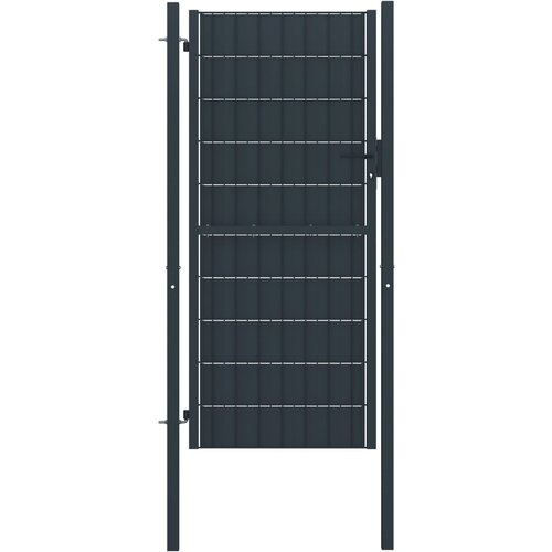 VidaXL Vrata za ograjo PVC in jeklo 100x164 cm antracitna Slike