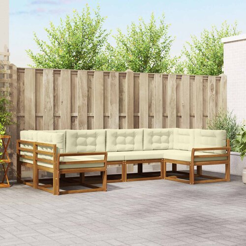  Set vanjskih sofa 6 kom. Prirodna i krem Smeđa 325 x 170,5 x 73 cm Slike