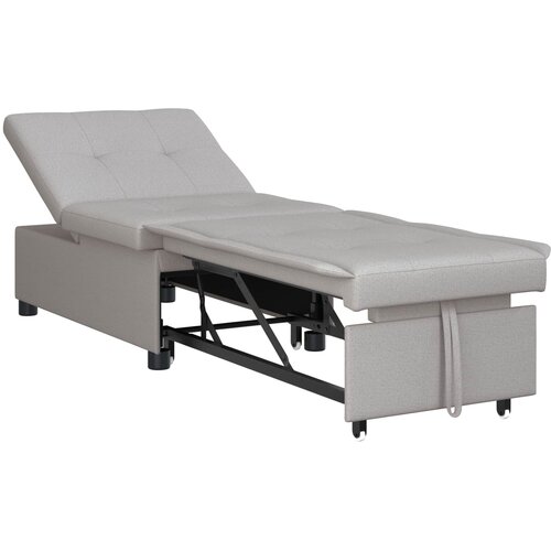  Krevet-sofa na razvlačenje Sivi 194 x 50 x 82 cm tkanina Slike