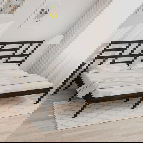 Furnova Posteljni okvir črn iz trdnega lesa 200x200 cm, (21938242) Slike