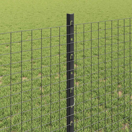  Zatvorena žičana ograda s postovima 100 x 0,8 m Siva Mreža Slike