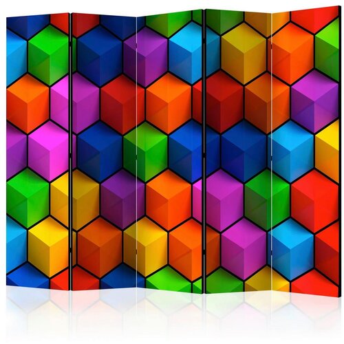 Artgeist Paravan Colorful Geometric Boxes I, 5-Delni, Dvostranski Cene
