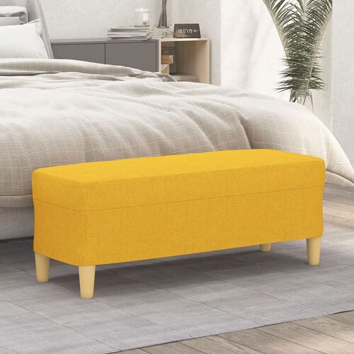 The Living Store Klop svetlo rumena 100x35x41 cm blago - Klop, (21836569) Cene
