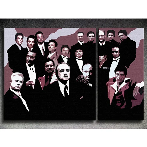  Ručno slikane slike na platnu na platnu POP Art The MAFIA Family 2-dijelna ()