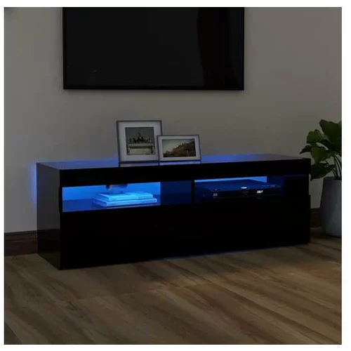  TV omarica z LED lučkami črna 120x35x40 cm