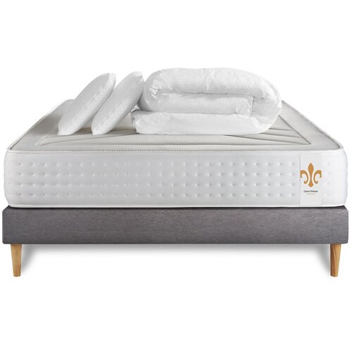 Litier Deluxe Kompletni paket za posteljo - Vzmetnica 200x200 cm + Vzmetnica z letvami (komplet) + 2 vzglavnika + Prevleka - Vingt-Quatre, (21614007) Cene