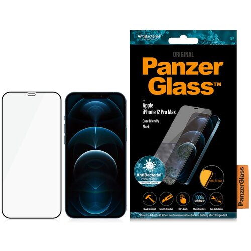 PanzerGlass za&amp;scaron;titno staklo za iPhone 12 Pro Max case friendly antibacterial black Slike