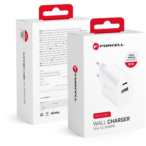 forcell kućni punjač (adapter)  TFK-TC-30WPD usb-a usb-c 30W 4.0 beli Cene