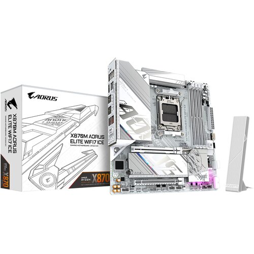 Gigabyte X870M AORUS ELITE WIFI7 ICE Motherboard - Supports AMD Ryzen 9000 CPUs, 14+2+2 Phases Digital VRM, up to 8200Hz DDR5 (O.C), 1xPCIe 5.0 + 1xPCIe 4.0, Wi-Fi 7, 2.5 GbE LAN, USB 4 Cijene