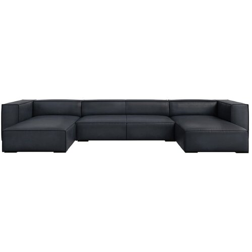 Windsor & Co Sofas Crna kožna kutna garnitura (oblika slova "U") Madame - Cijene