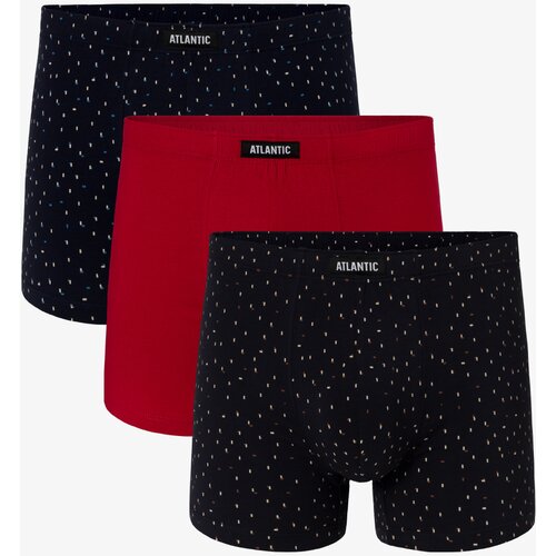 Atlantic 3-PACK Men's boxers - dark blue, red, dark blue Cene