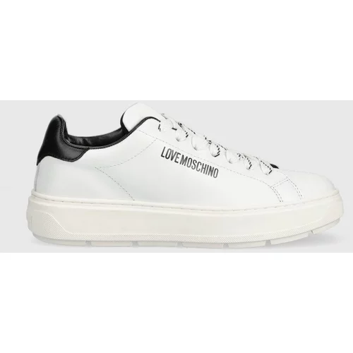 Love Moschino Kožne tenisice Sneakerd Bold 40 boja: bijela, JA15374G1G