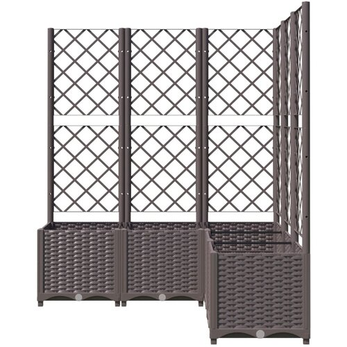  Vrtna sadilica s re&amp;scaron;etkom smeđa 120 x 120 x 136 cm PP Slike