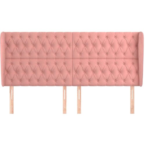 Uzglavlje s u&amp;scaron;ima ružičasti 163x23x118/128 cm bar&amp;scaron;unasti Slike