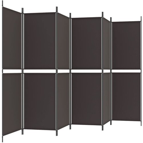  pregrada s 6 panela smeđa 300 x 180 cm od tkanine Slike