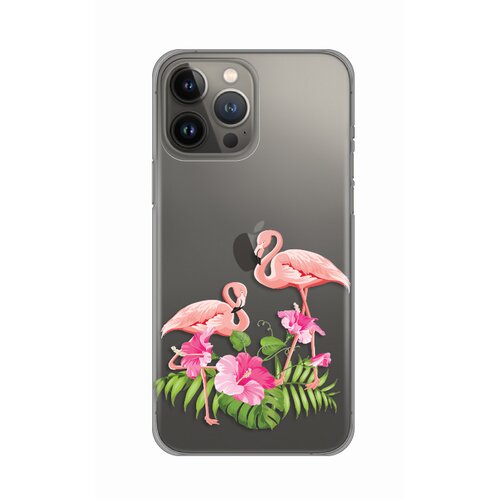 maska Silikonska Print Skin za iPhone 13 Pro Max 6.7 Flamingo Slike