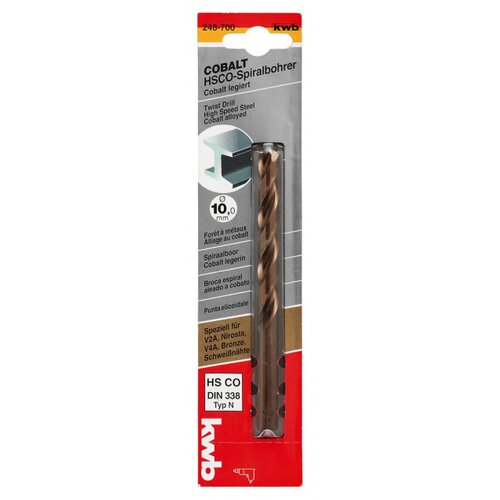 KWB hss cobalt burgija za metal 10.0, din 338 ( 49248700 ) Slike