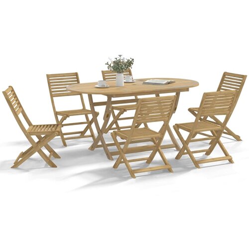 VidaXL Zložljivi vrtni stoli 6 kosov 48,5x61,5x87 cm trdna akacija Slike