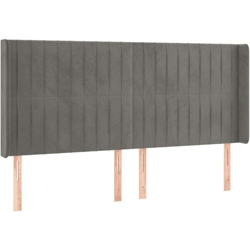  Uzglavlje svjetlosivo 203 x 16 x 118/128 cm bar&amp;scaron;unasto Slike