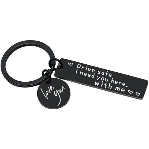 INF Obesek za ključe &amp;quot;Drive safe&amp;quot; nerjaveče jeklo Black, (21245872) Slike