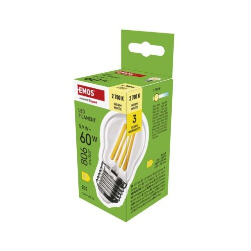 LED žarnica Filament Mini Globe / E27 / 5,9 W (60 W) / 806 lm / Toplo bel Cene