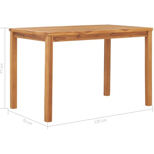  Vrtni blagovaonski stol 120 x 70 x 77 cm od masivne tikovine Slike