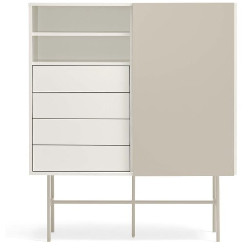 Teulat Bež/krem visoka komoda s kliznim vratima 120x140 cm Nube &amp;ndash; Slike