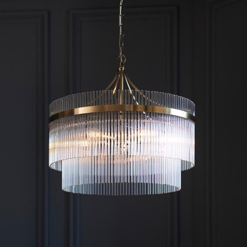  Endon 99166 - Luster na lancu MARIETTA 5xE14/7W/230V mesing/prozirno Slike