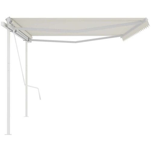vidaXL Automatska tenda na uvlačenje sa stupovima 5x3 m krem Cene
