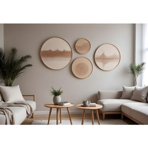 WALLXPERT huhu300 Multicolor Decorative Framed MDF Painting (4 Pieces) Slike