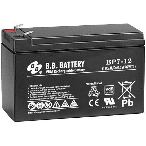 BB Tech Baterija terminal BP7-12 BB T2, 12 V, 7 Ah, Crna Slike