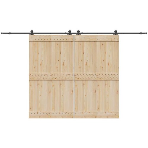 vidaXL Komplet opreme za drsna vrata 183 cm jeklo črne barve Cene