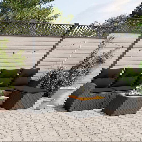 vidaXL 6-dijelni set vrtnih sofa s jastucima crni od poliratana Cijene