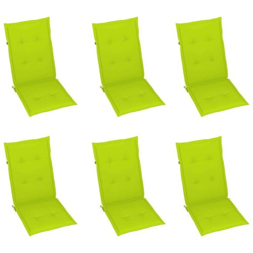  Jastuci za vrtne stolice 6 kom svjetlozeleni 120x50x3cm tkanina Slike