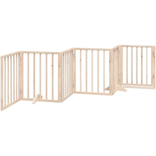  Vrata za pse s vratima sklopiva 6 panela 300 cm drvo topole Smeđa 50 x 60 x 2 cm Slike