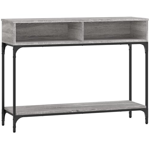 Maison Chic Konzolna mizica - miza ob steni siva sonoma 100x30,5x75 cm inženirski les, (21785818) Cene
