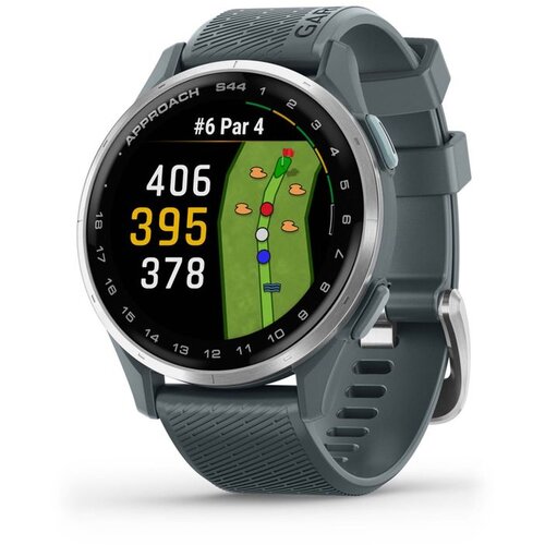 Garmin golf GPS sat Approach S44, srebrni okvir, silikonski remen boje sumraka Slike