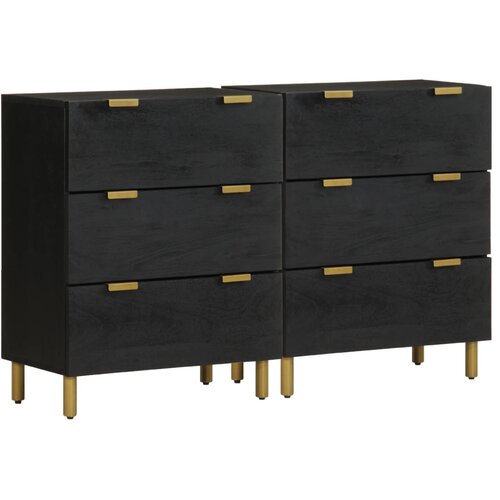  Komoda 2 kom crna 60 x 33 x 75 cm konstruirano drvo Cene