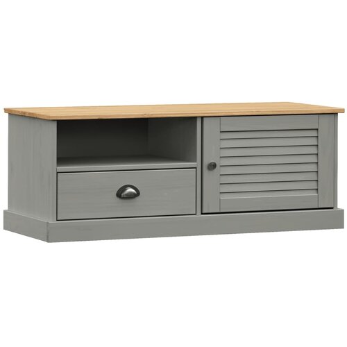 Maison Chic TV omarica - TV enota - Televizijska omarica VIGO siva 106x40x40 cm trdna borovina, (21700132) Cene