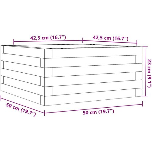  Vrtna sadilica vo&amp;scaron;tano smeđa 50 x 50 x 23 cm masivna borovina Slike