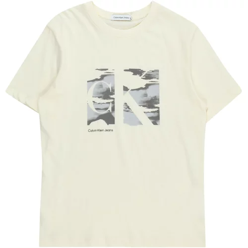 Calvin Klein Jeans Majica 'SERENITY' tamo siva / crna / bijela