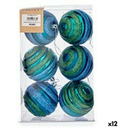  Set božićnih kuglica Ø 8 cm Plava Zelena PVC (12 kom.) Cijene