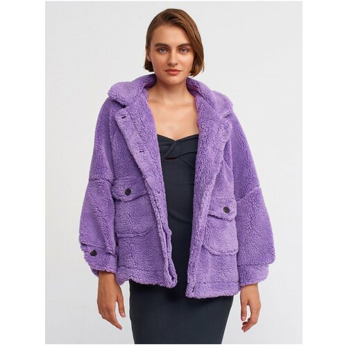 Dilvin 6821 Women's Plush Coat Lilac Slike
