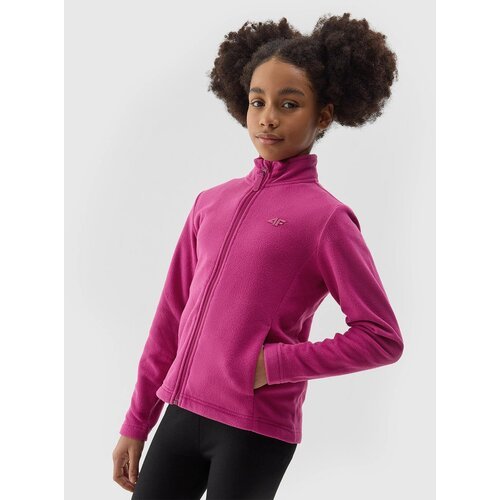 4f girls' regular fleece with stand-up collar - pink Slike