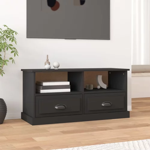 TV ormarić crni 93 x 35,5 x 45 cm od konstruiranog drva