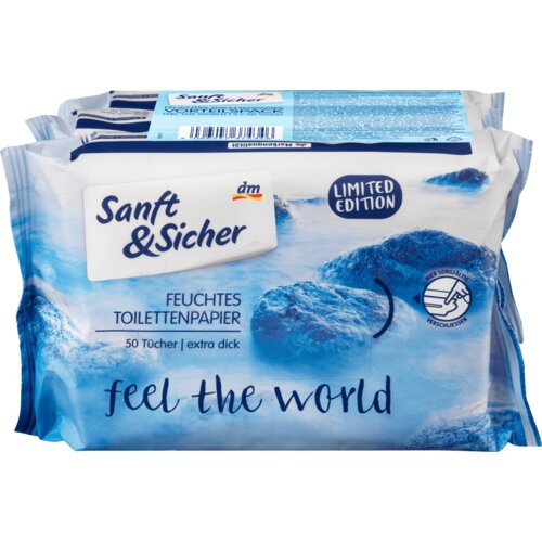 Sanft&Sicher feel the world vlažni toaletni papir, 3x50kom. 150 kom Cene