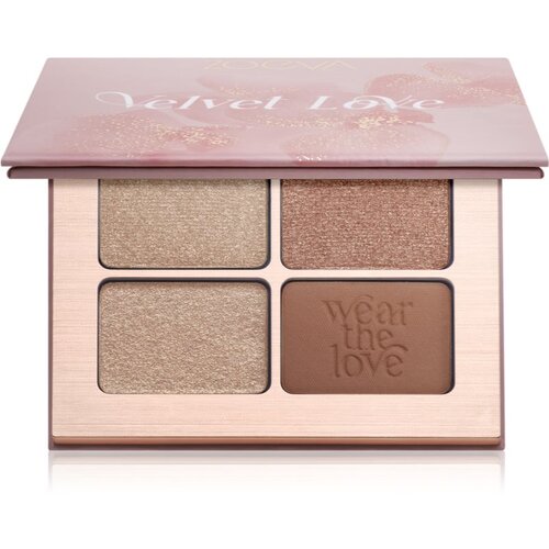 ZOEVA Velvet Love Eyeshadow Quad paleta senčil za oči odtenek Dreamy Rose Golden Eyes 4x1,5 g Slike