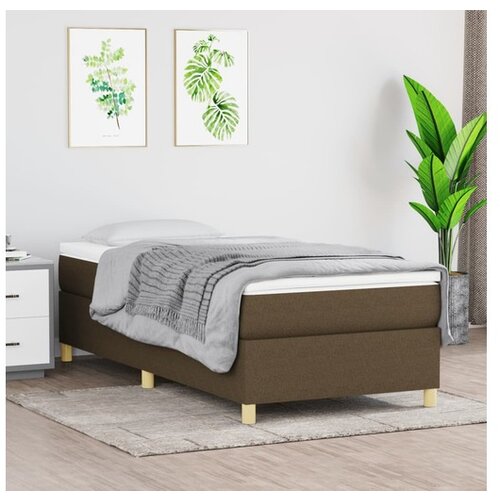 vidaXL Krevet s oprugama i madracem tamnosmeđi 90 x 190 cm od tkanine Cene