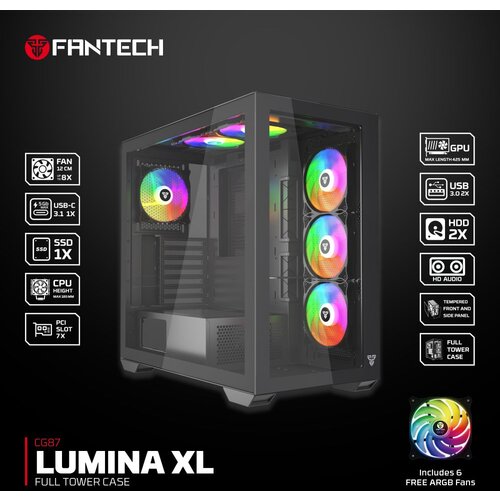 Kuciste Gaming Fantech CG87 Lumina XL crno Slike