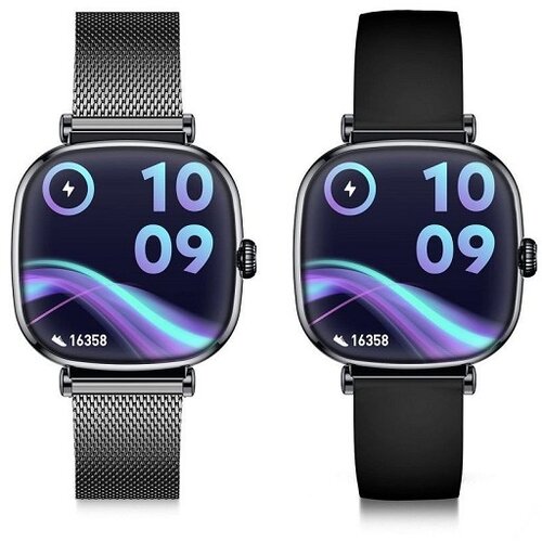 Ksix BXSW30N iria amoled 1.7" 4D pametni sat, metalna +sil.narukvica, crni Cene